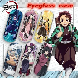 Demon Slayer custodia per occhiali Anime Tanjirou Nezuko Mitsuri Zenitsu custodia per occhiali Cosplay custodia per occhiali miopi in metallo in pelle regali