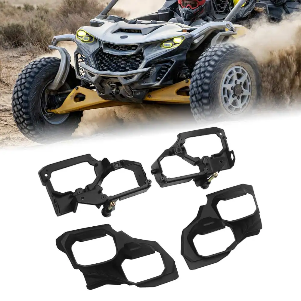 1 Set Head Lamp Trims Panel Covers  & Headlight Support Brackets  For Can-Am Maverick R XRS XRC SAS STD MAX 2024-2027 UTV Parts