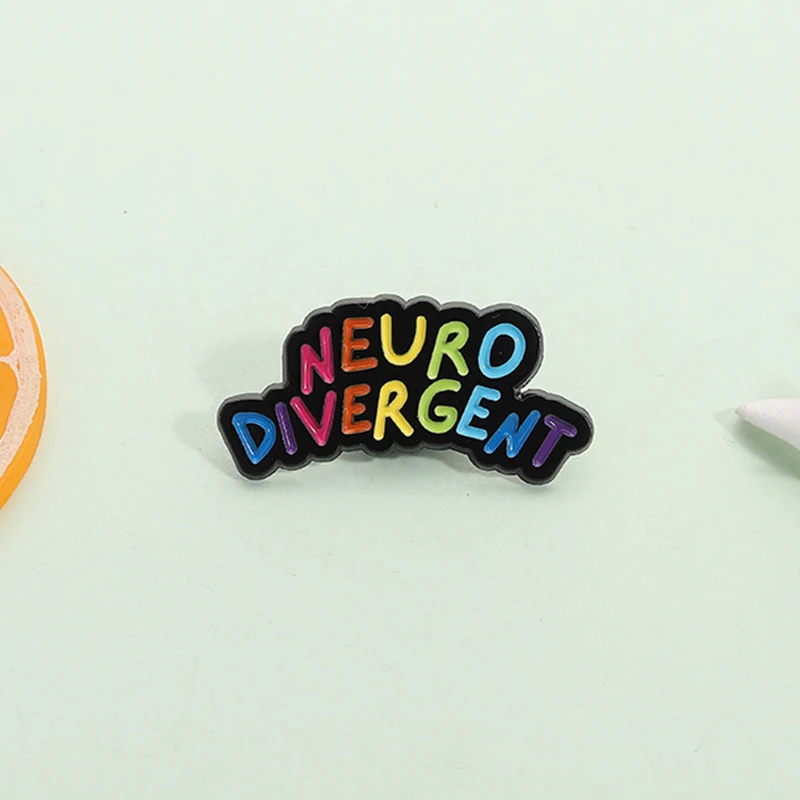 Autism Awareness ADHD Mental Health Enamel Pin Rainbow Neurodivergent Brooch Lapel Backpack Badge Jewelry Gift for Friends