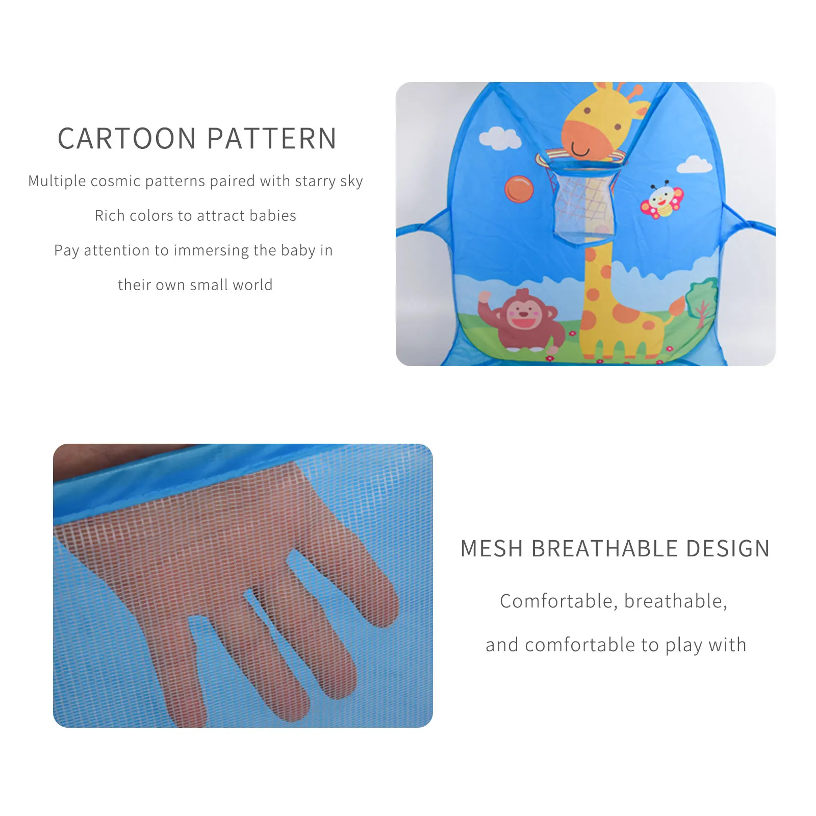 Arc-shaped deer cartoon pattern shooting in the ocean pool for children\'s indoor and outdoor foldable and convenient to carry