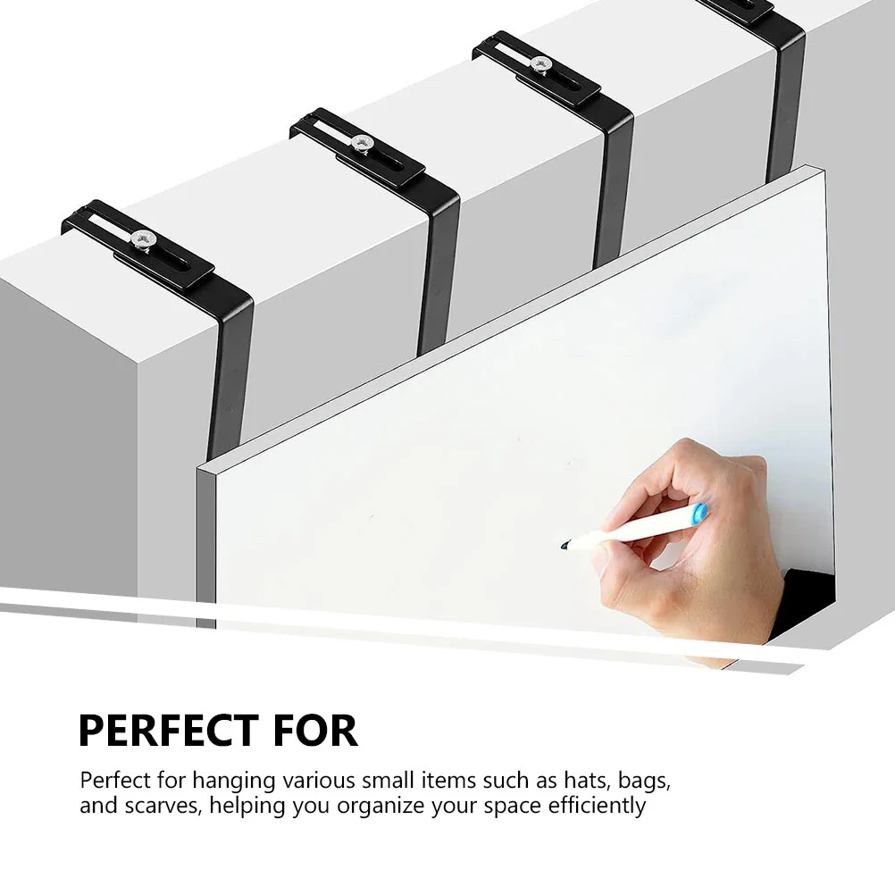 4 Pcs Door Storage Hooks over for Hanging Adjustable Cubicle Coats Partition Rectangle Ordinary Office