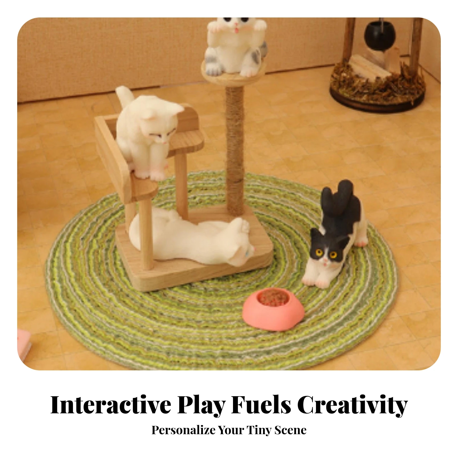 7 Pieces Cat Climbing Rack Miniature Realistic Miniature Cat Scene Compact Lifelike for Photo Setups