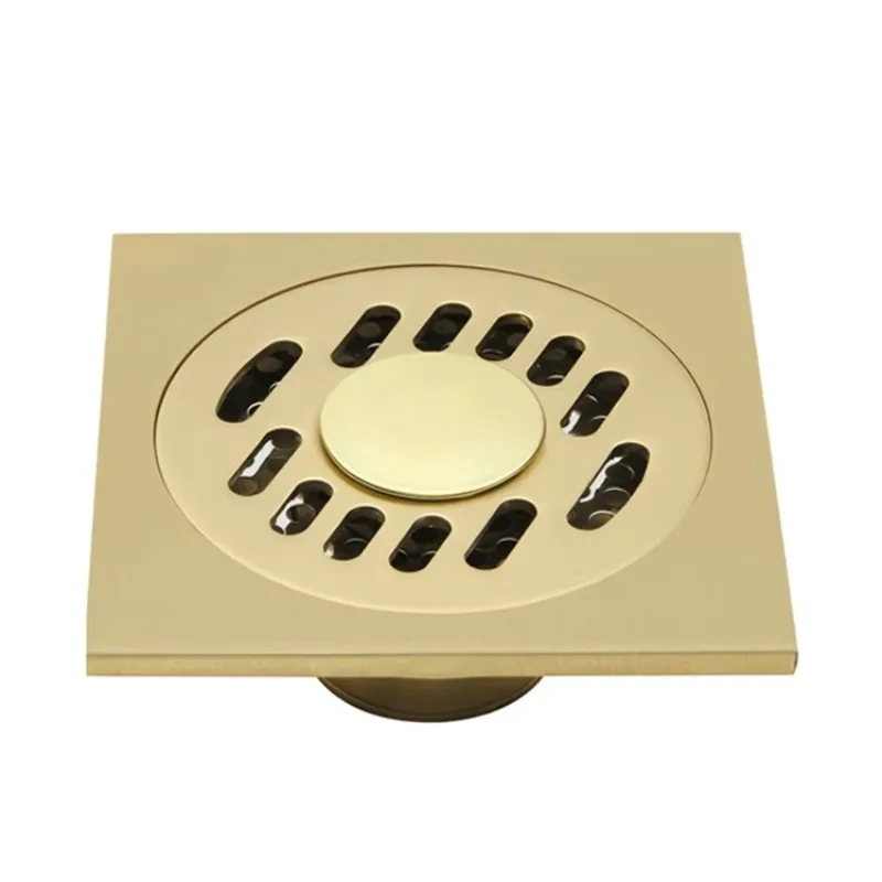 

Modern square long green bronze floor drain for bathroom