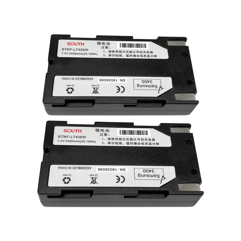 Black 4pc GPS RTK 7.4V 3400mAh BTNF-L7408W Battery For South 9600 S82 Series GPS S82 S86 S82T S86T GNSS Surveying Instruments