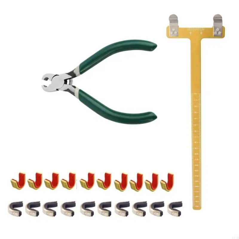 Square Ruler with Plier Brass Nocks Point Outdoor Office Garden Indoor Bows Ruler Pliers Set Measurement Tool