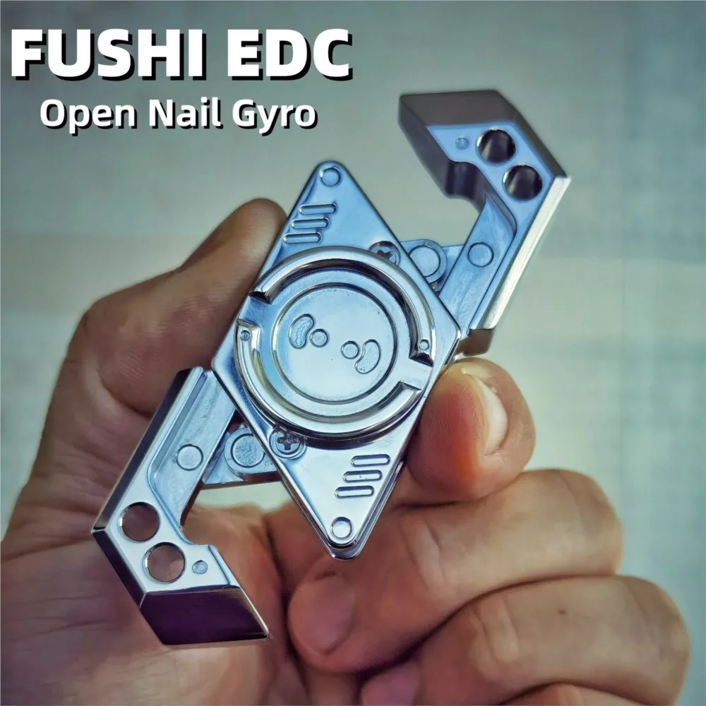 FUSHI EDC JINGZHE フィジェットスピナー オープンネイルジャイロ 不安解消グッズ メタルフィジェットトイ 大人向け 指先トリック