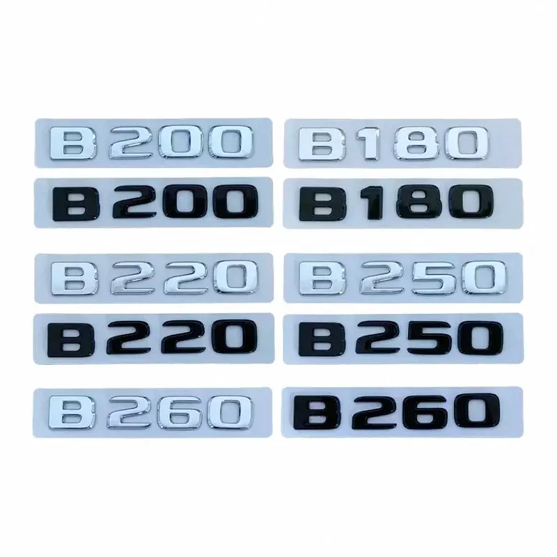 Car Sticker 3D ABS Chrome Black Rear Trunk Emblem Badge Stickers For B160 B180 B200 B220 B260 W245 W246 Accessories styling