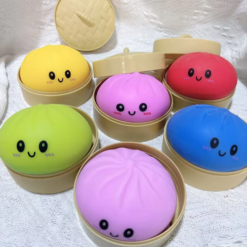 Colorful Dumpling Squishes Stress Balls Reusable Low Rebound Decompression Toys Dough Ball Unique Home Decoration Gifts