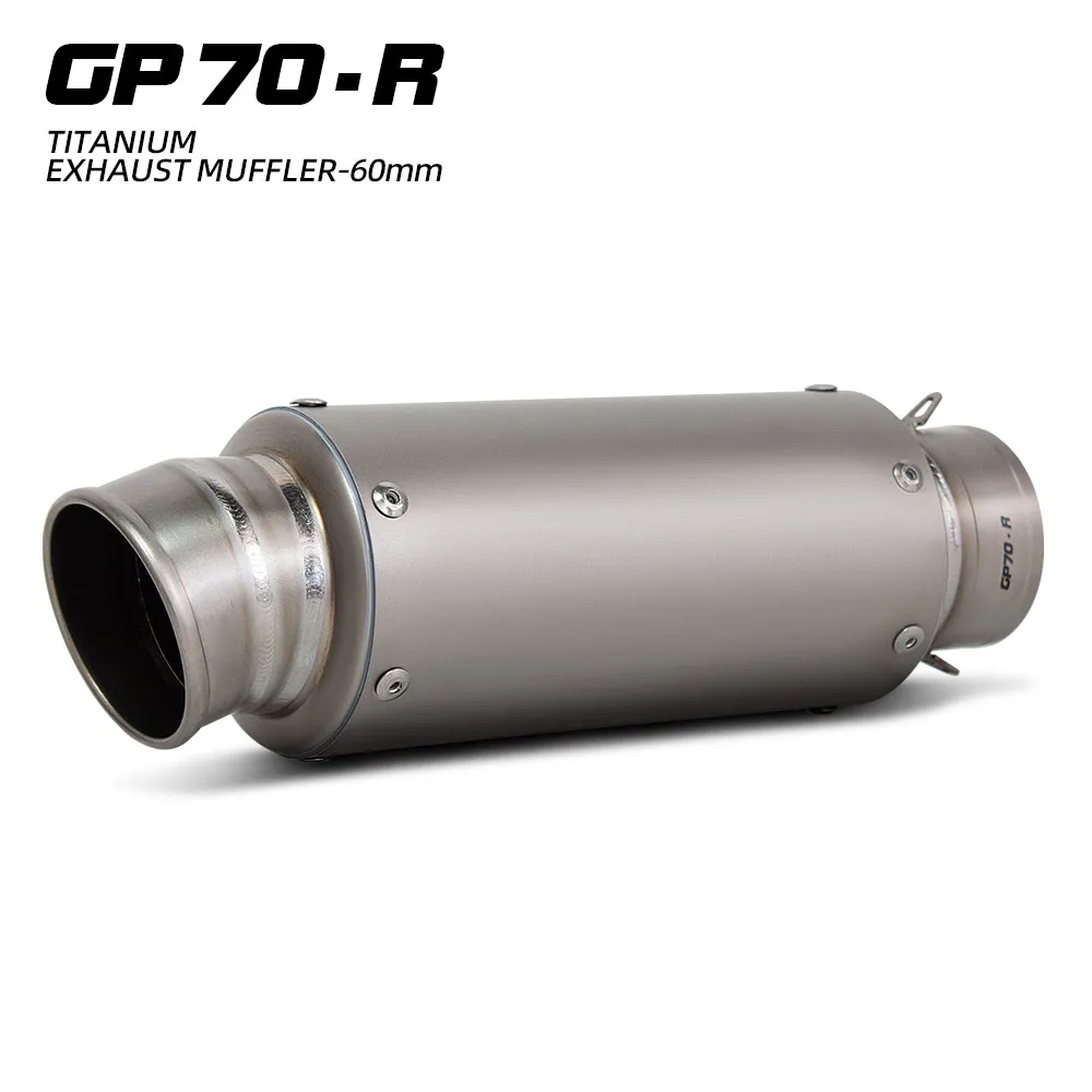 Universal 60mm Project GP70-R Motorcycle exhaust Muffler For R6 CBR500R Panigale V2 Duke790 MT07 Z650 GSX8S TMAX560 Tenere700