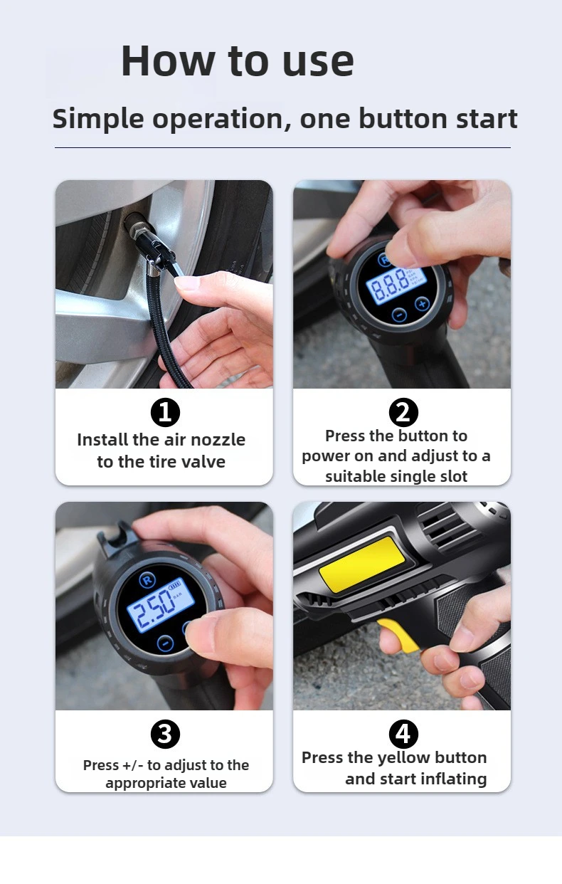 120w 12v sem fio compressor de ar do carro bomba de ar elétrica inflator pneu para motocicleta bicicleta barco auto pneu bolas infláveis