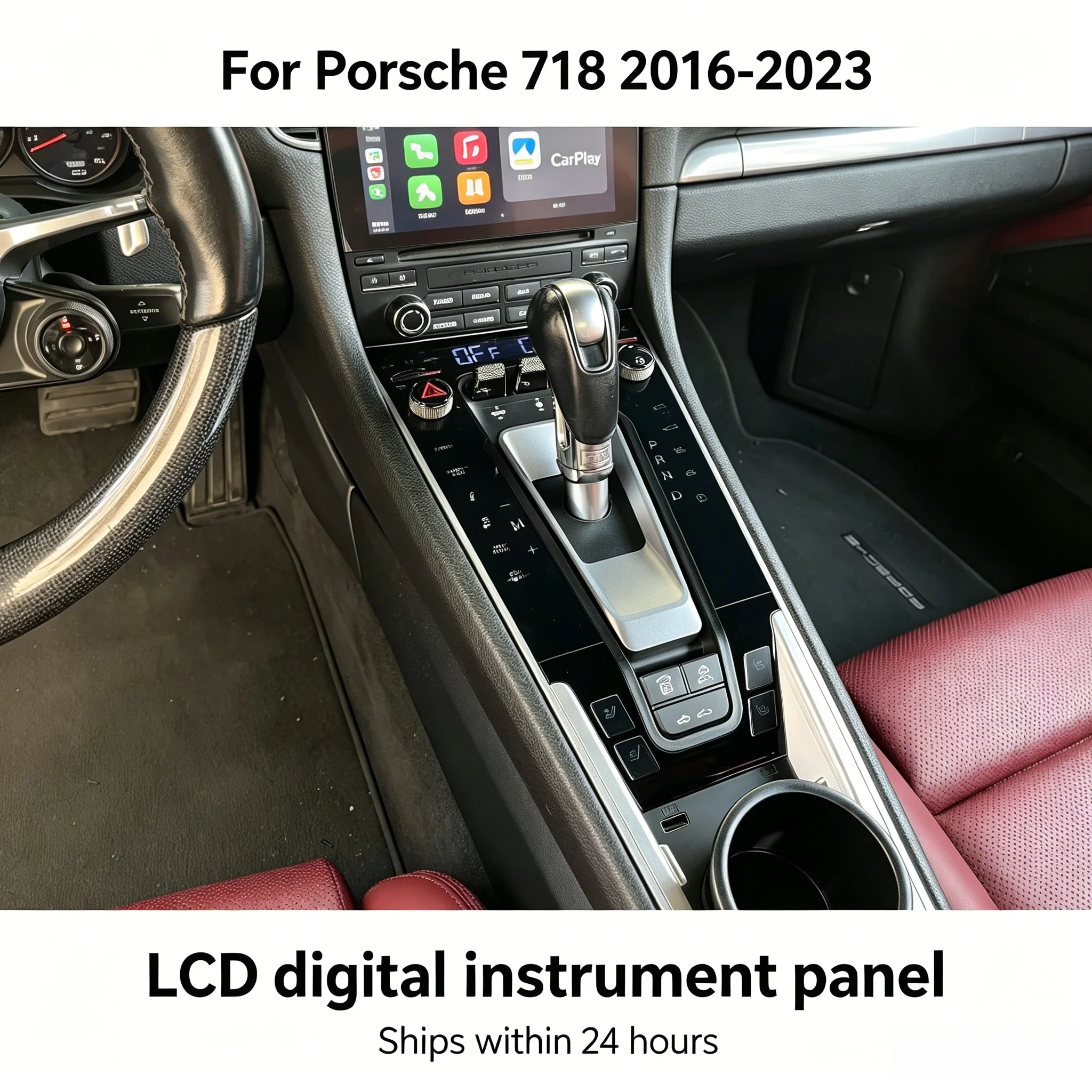 For Porsche 718 Boxster Cayman 2016 2017-2023 Multimedia Player Touch Control Car Digital Console Front AC Panel Full Touch