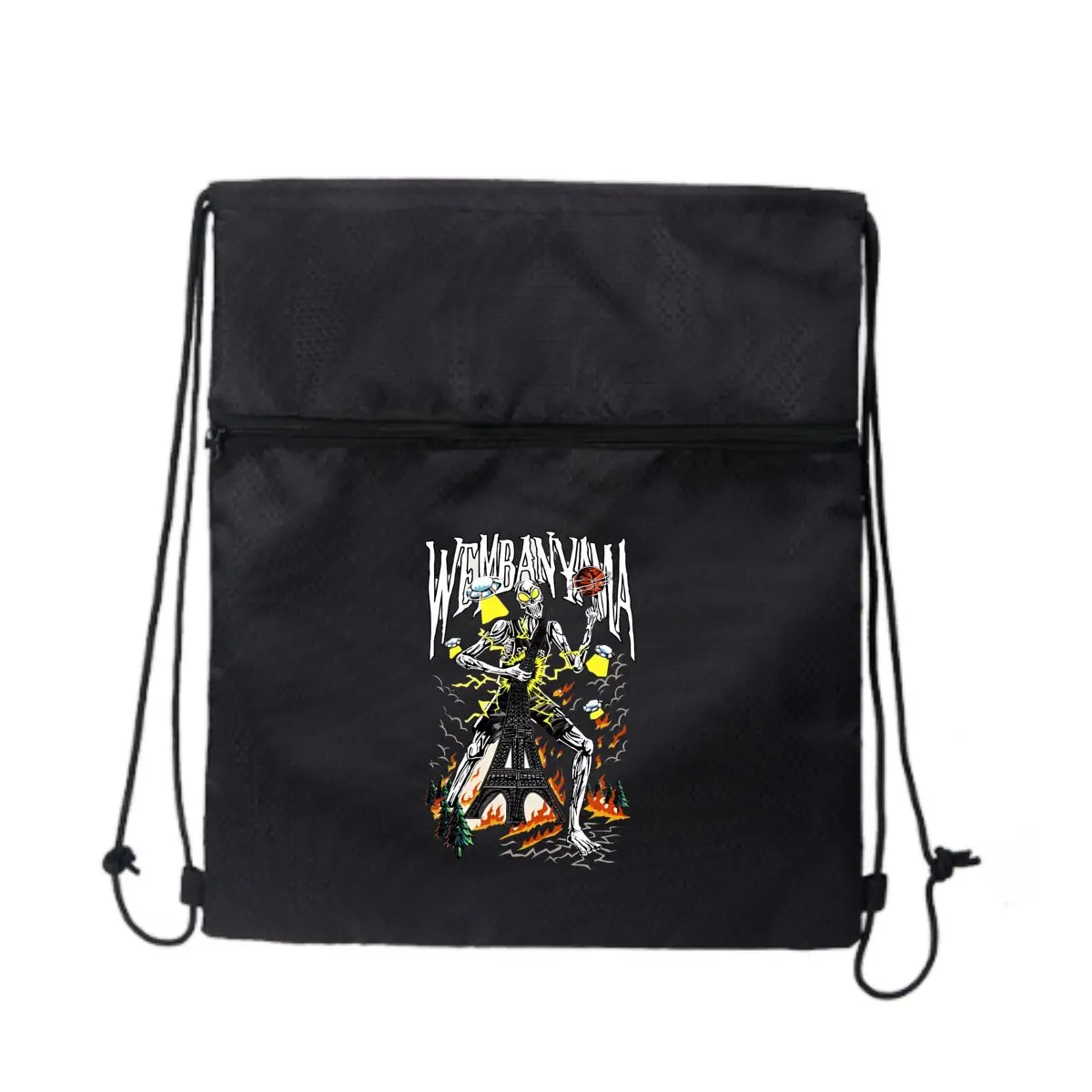 

Тематическая произведение искусства Wembanyama, парковая прогулка, сумка на молнии на шнурке: вмещает закуски и игрушки