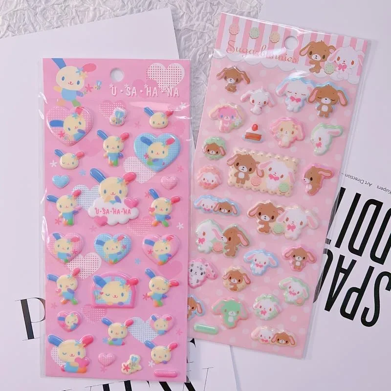

Новый Sanrio Usahana Sugarbunnies 3D пузырьковые наклейки игрушка для девочек дневник декоративные наклейки Diy чехол для телефона украшение камеры игрушка Gif