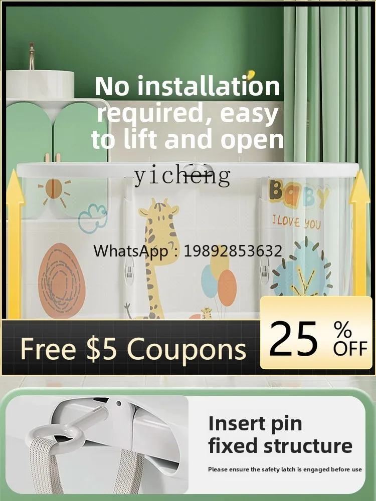 

ZZ Baby Swimming Bucket Adult Folding Children Bubble Bath Tub Sitting Home Adult Large Bathtub Swimming