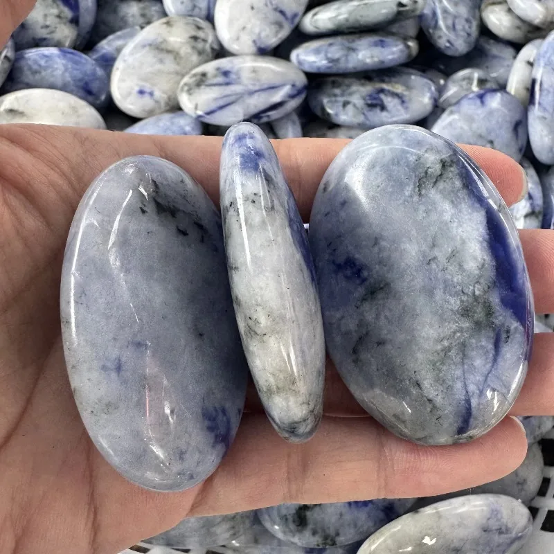Wholesale Natural Blue jasper Soapstone Oval Decorative Carved Polished Model Ornaments，Mineral Crystal Rock Ornament