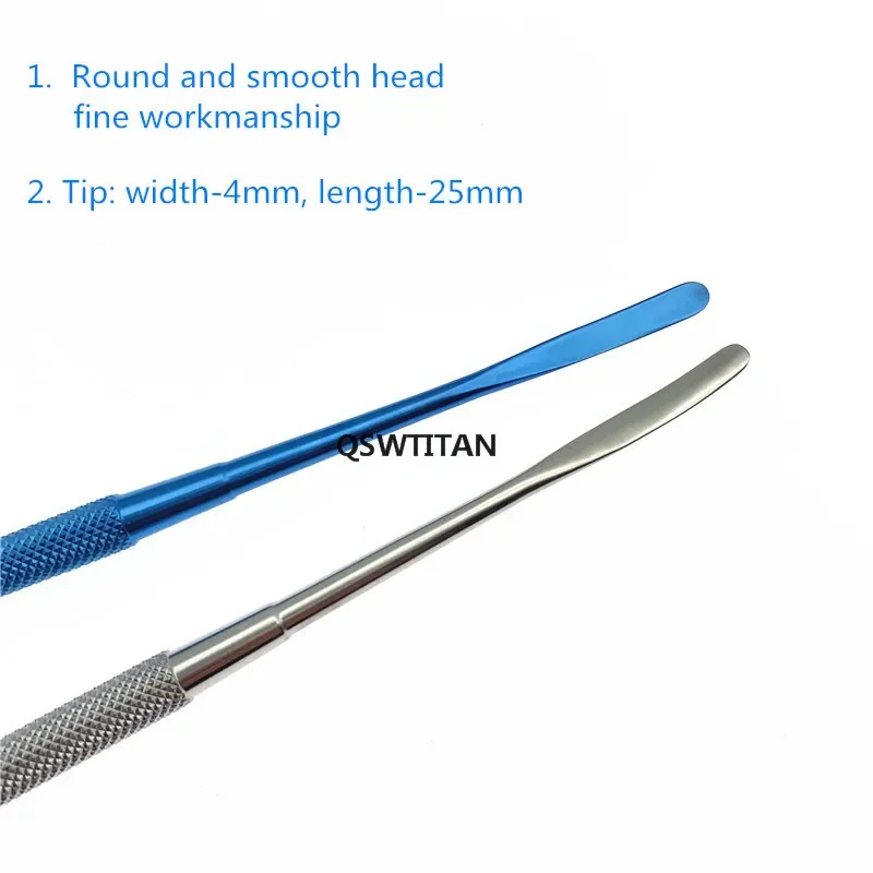 185mm Titanium alloy Freer periosteal elevator double-ended ophthalmic surgical instruments round handle