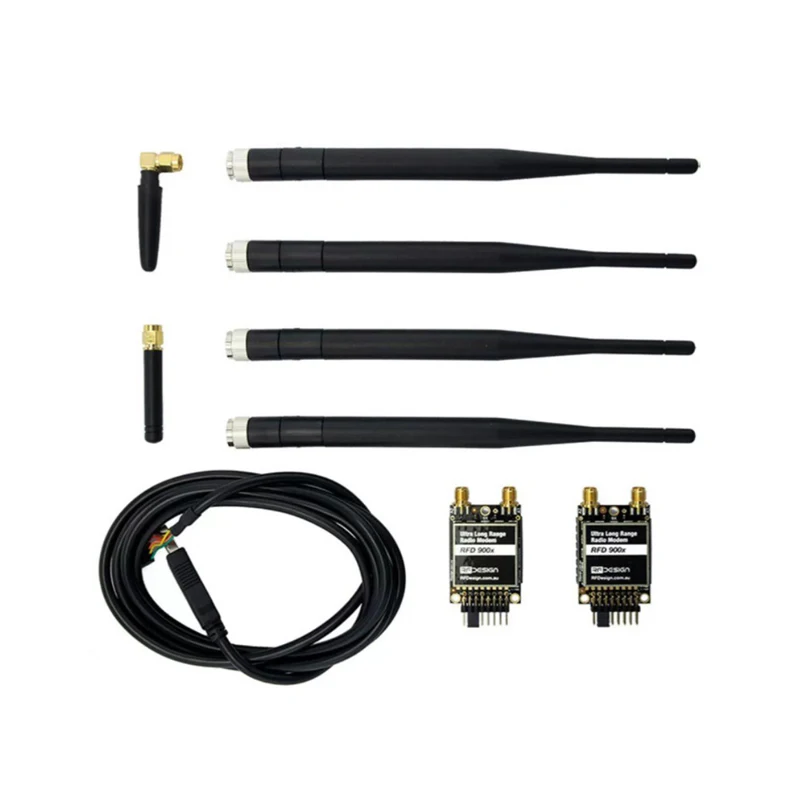 

RFD900X 915MHz 40km Ultra Long Range Radio Telemetry Modem with Antenna RP-SMA connector for PIX4 Flight Controller