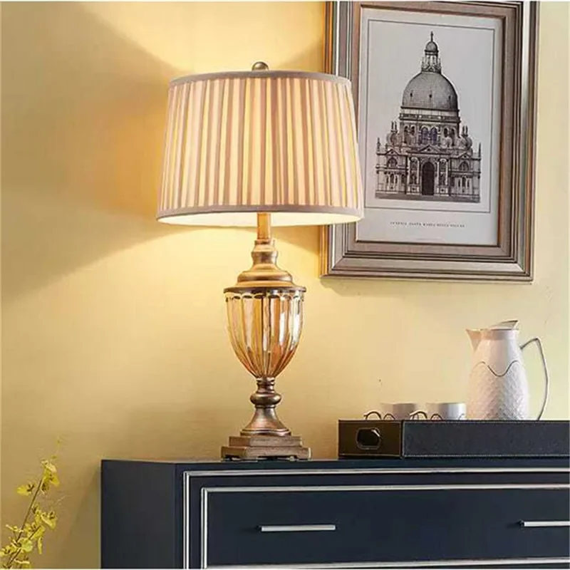 ABEL American Retro Table Lamp French Luxury Living Room Study Villa Hotel Bedroom LED Bedside Desk Light