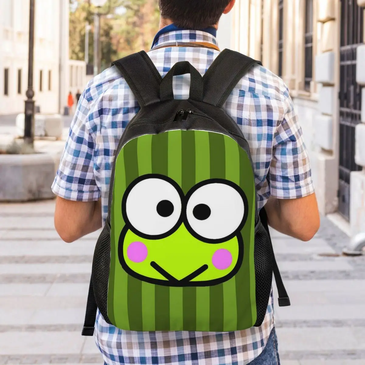 Zaino da viaggio personalizzato Keroppi Big-eyed Frog donna uomo School Laptop Bookbag College Student Daypack Bags