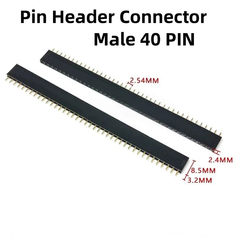 10PCS/LOT 40 Pin 1x40 2.54 Single Row Male And Female 11.5mm Breakable Pin Header PCB JST Connector Strip For Arduino DIY Kit