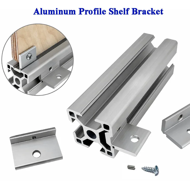 

4pcs Aluminum Profile Fixing Parts Side Panel Bracket Connector for 2020 3030 4040 Shelf Support Bracket Flat Plate Holder