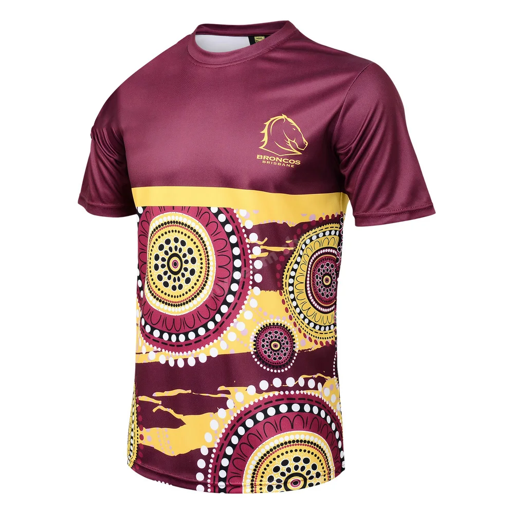 Maillot indigène pour hommes 2024 Bris1919 Broncos domicile/extérieur maillot indigène/maillot rugby simple-Taille homme: S-5XL nouvelle application Rugby