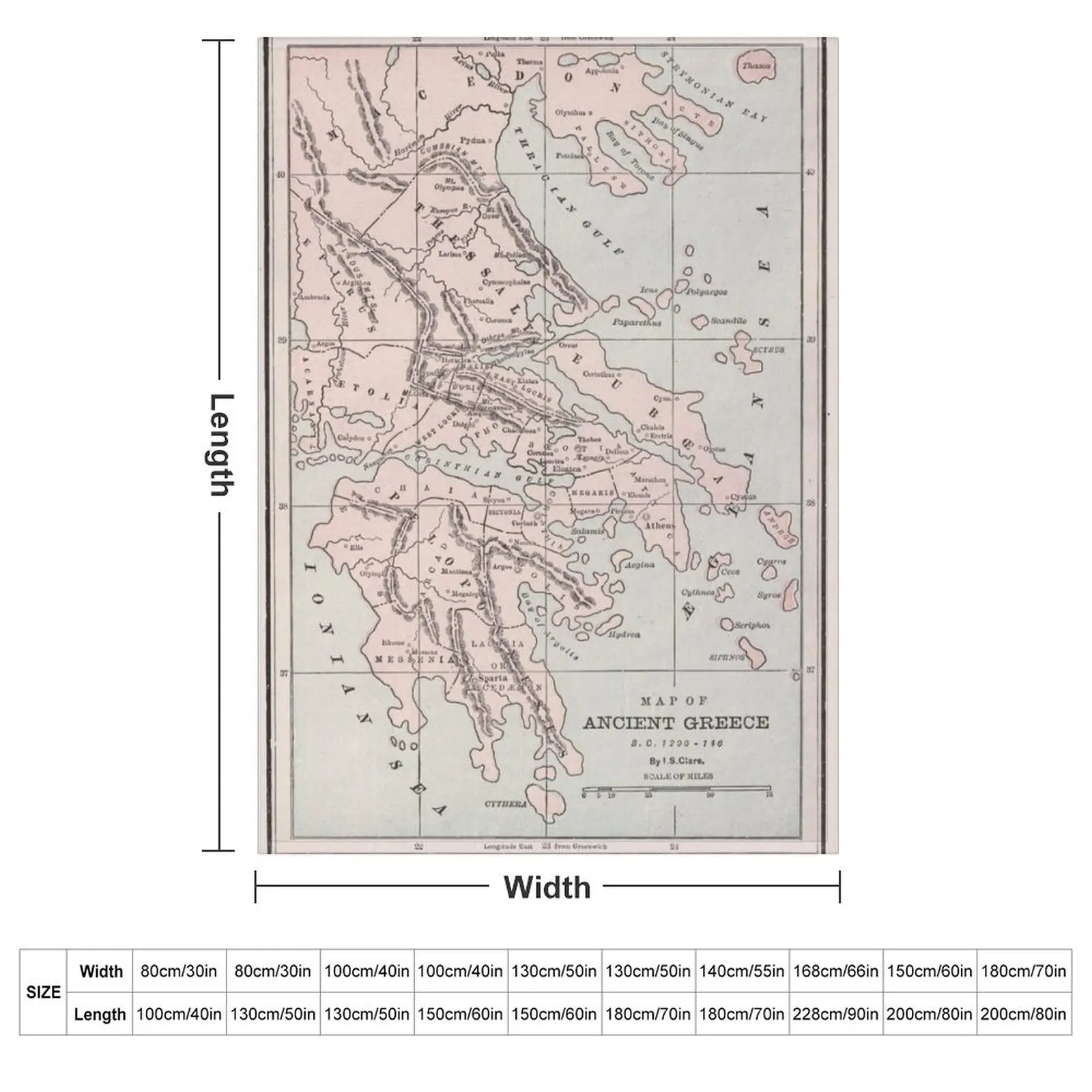Ancient Greece Map (1901) Throw Blanket Blankets For Baby Cute Plaid Decoratives Thermals For Travel Hair Tourist Blankets