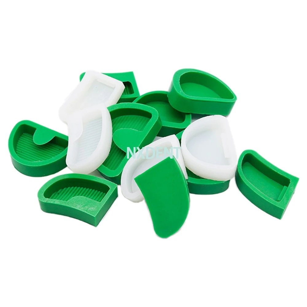 5pcs/set Dental Silicone Plaster Model White Green Rubber Base Mould Former Base Tongue Dental Lab Tools Gypsum Carving