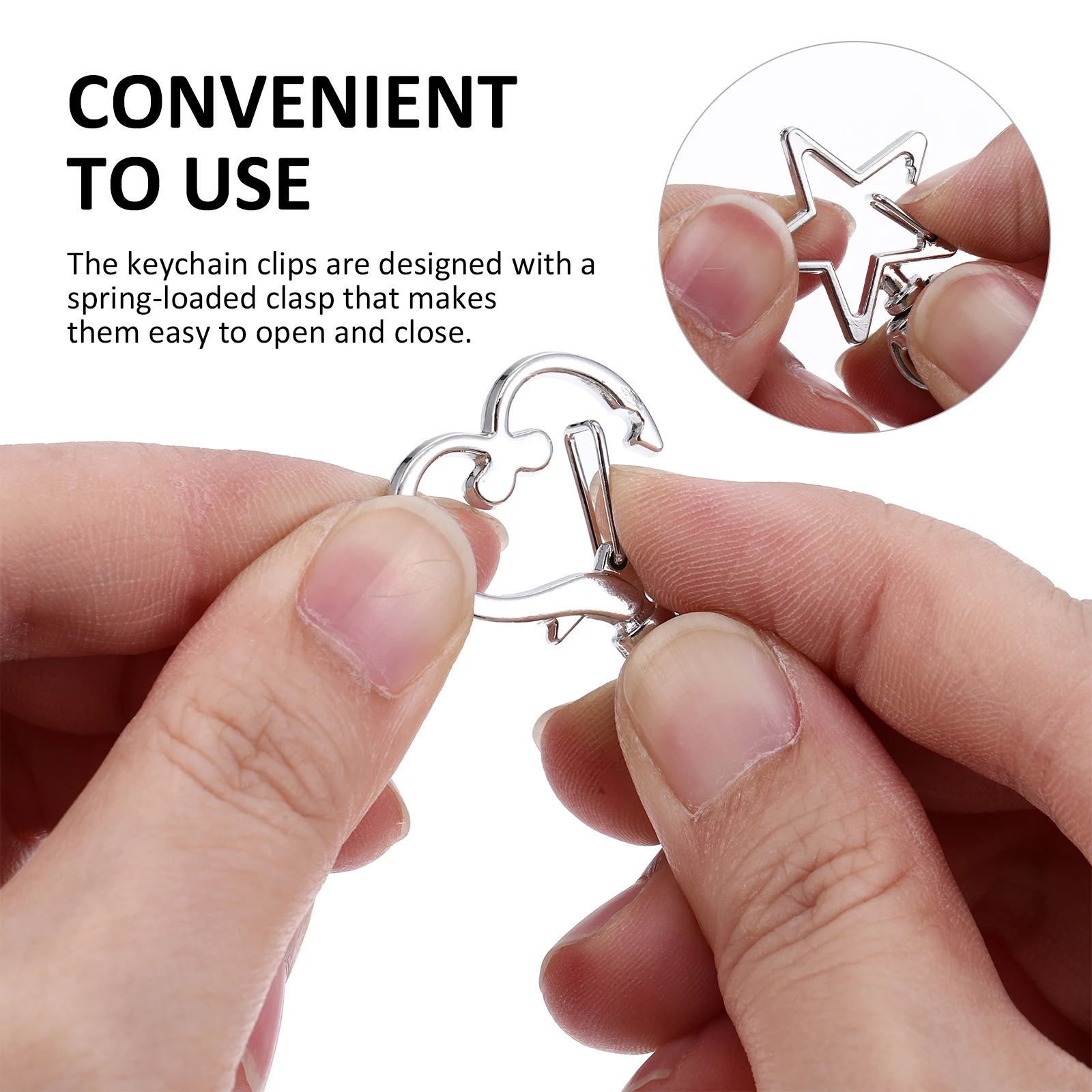 

20 Pcs Lobster Clasp Star Shape Snap Hooks Buckle Jewelry Clasps Metal Swivel Clip