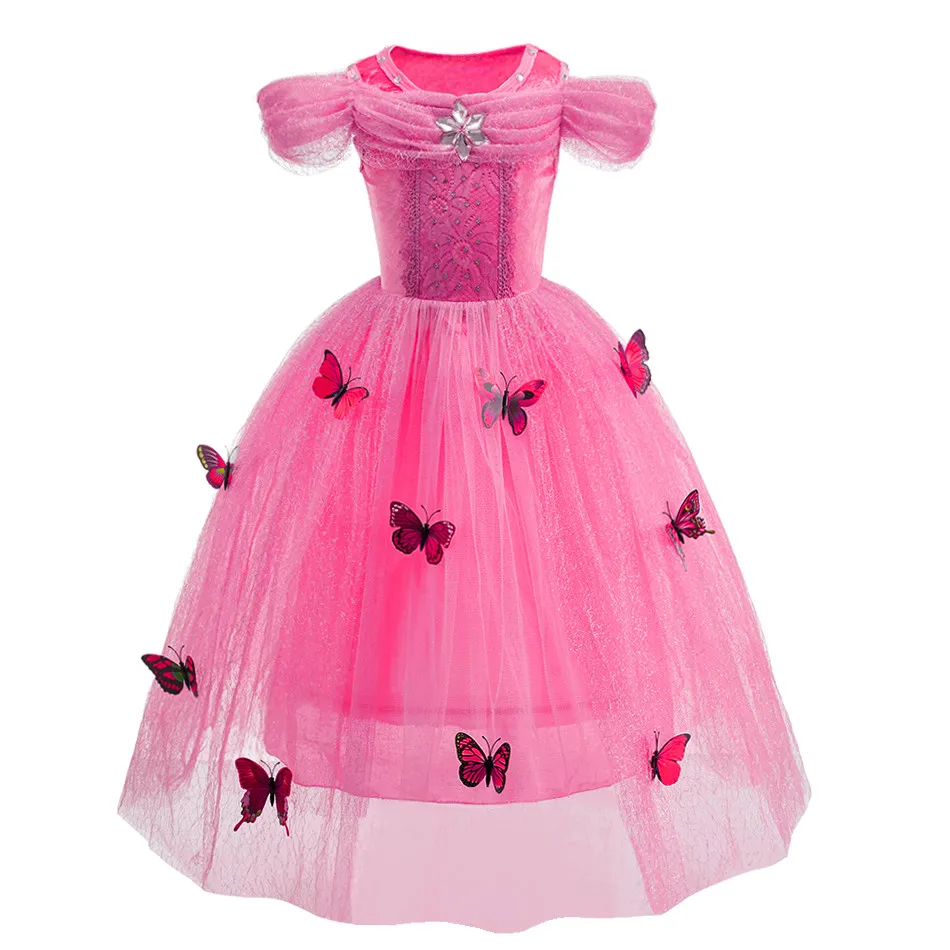 Kleine Mädchen Prinzessin Cosplay Geburtstag Paillettenkleid Elsa Cinderella Rose Rot Mehrere Stile Aktivitäten Performance Ballkleid