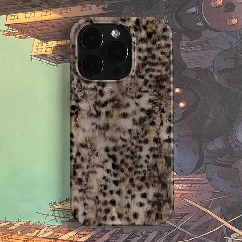 

Black Spotted Brown Leopard Print Phone Case for IPHONE 17 Air 16E 15 PROMAX 14Plus 13 12 MINI 11 16Plus XR Acrylic Phone Cover