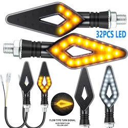 Motorcycle LED Turn Signal Light Universal DRL Amber Flowing Blinker Indicator Motorcycle Flashing Light Tail Lamp