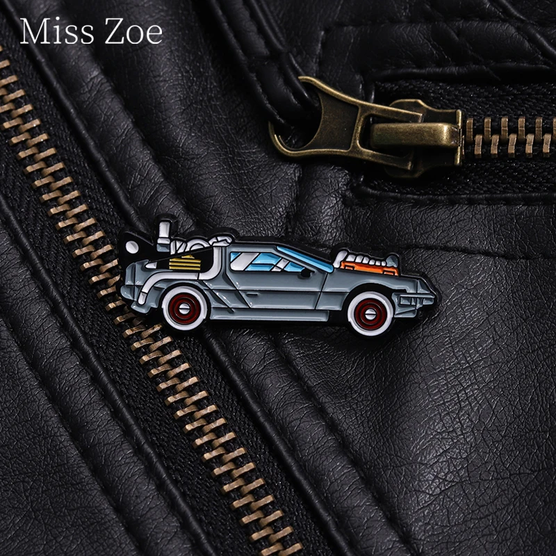 Science Fiction Comedy Thrilling Enamel Pin Movie Retro Vehicle Brooch Lapel Backpack Badge Inspired Jewelry Gift For Fan Friend