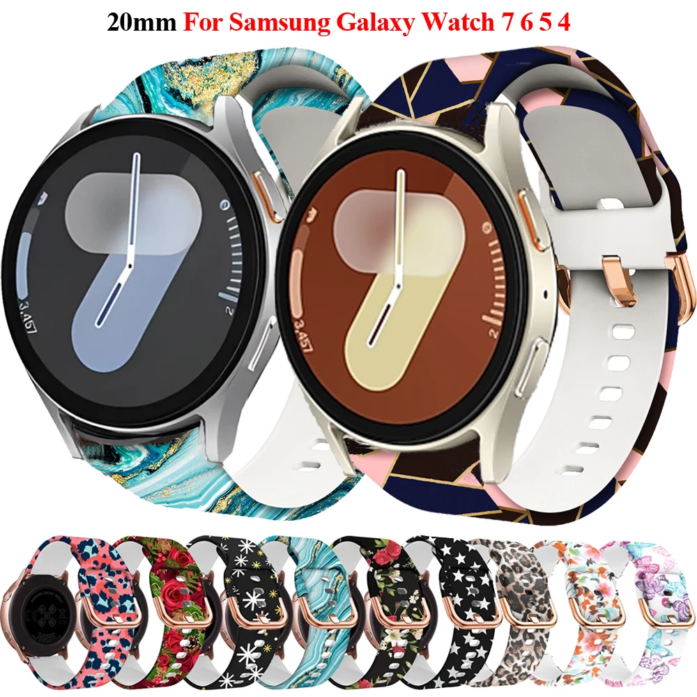 Ремешок силиконовый для Samsung Watch 7 6 5 pro 44 мм 40 мм 45 мм, спортивный браслет FE для Galaxy Watch 6Classic 43 мм 47 мм, 20 мм