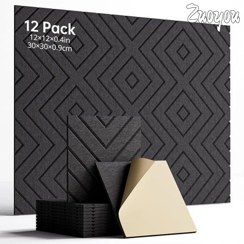 

30*30cm Felt Sound Proof Board Sticker Self Adhesive Acoustic Wall Panel for Bedroom Living Room Wall Decor Felts Tile with Glue