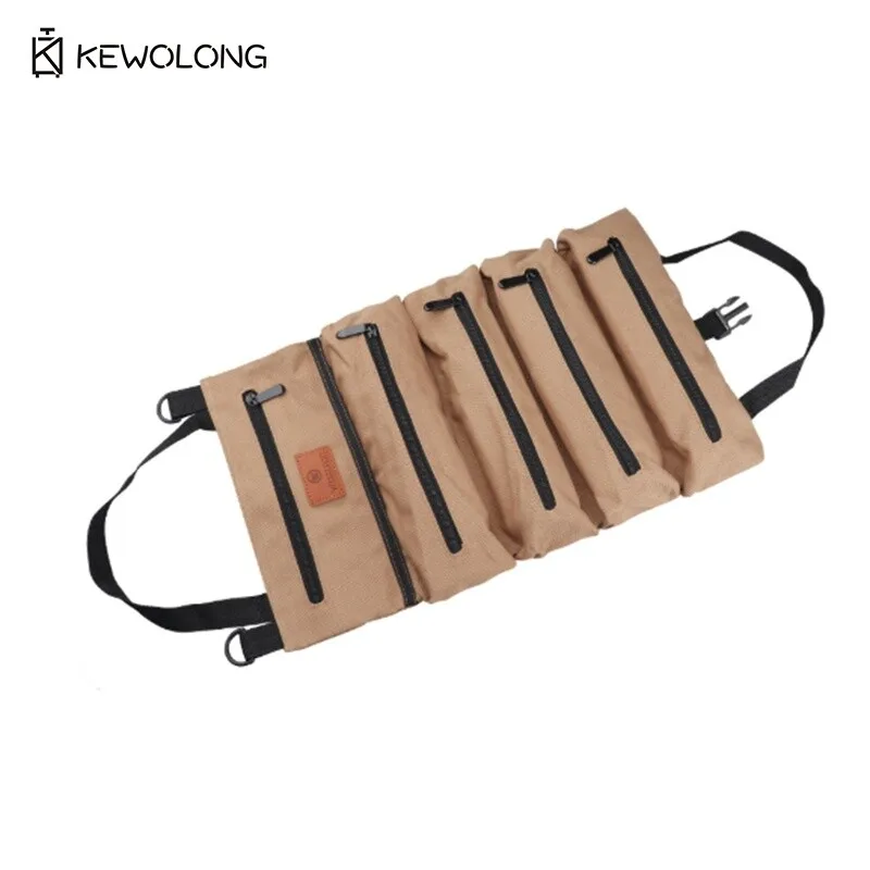 حقيبة أدوات قماشية شديدة التحمل - منظم محمول معلق مع جيوب متعددة للكهربائي والإصلاح #5