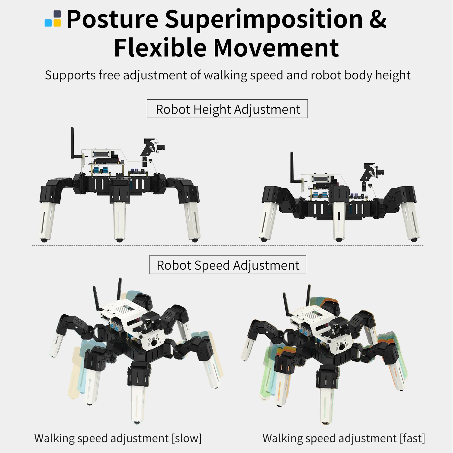 Zestaw robota Yahboom Hexapod dla Raspberry Pi 5 i Jetson NANO z metalowymi serwami Spider Robotic Bionic Toy AI Rozpoznawanie wizualne
