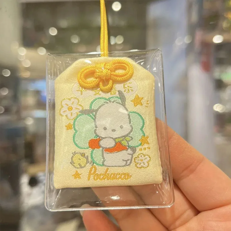 Подвеска Hello Kitty для новогоднего спокойствия, милый Кукла каваи куроми Санрио из аниме на удачу, милая вышитая подвеска, мультяшная кукла, игрушка для девочки, Новогодний подарок