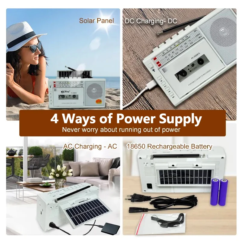 المحمولة خمر ريترو USB AM/FM/SW متعدد الموجات راديو ستيريو سماعة لاسلكية تعمل بالبلوتوث Mp3 الصوت كاسيت مشغل شرائط مسجل AM راديو