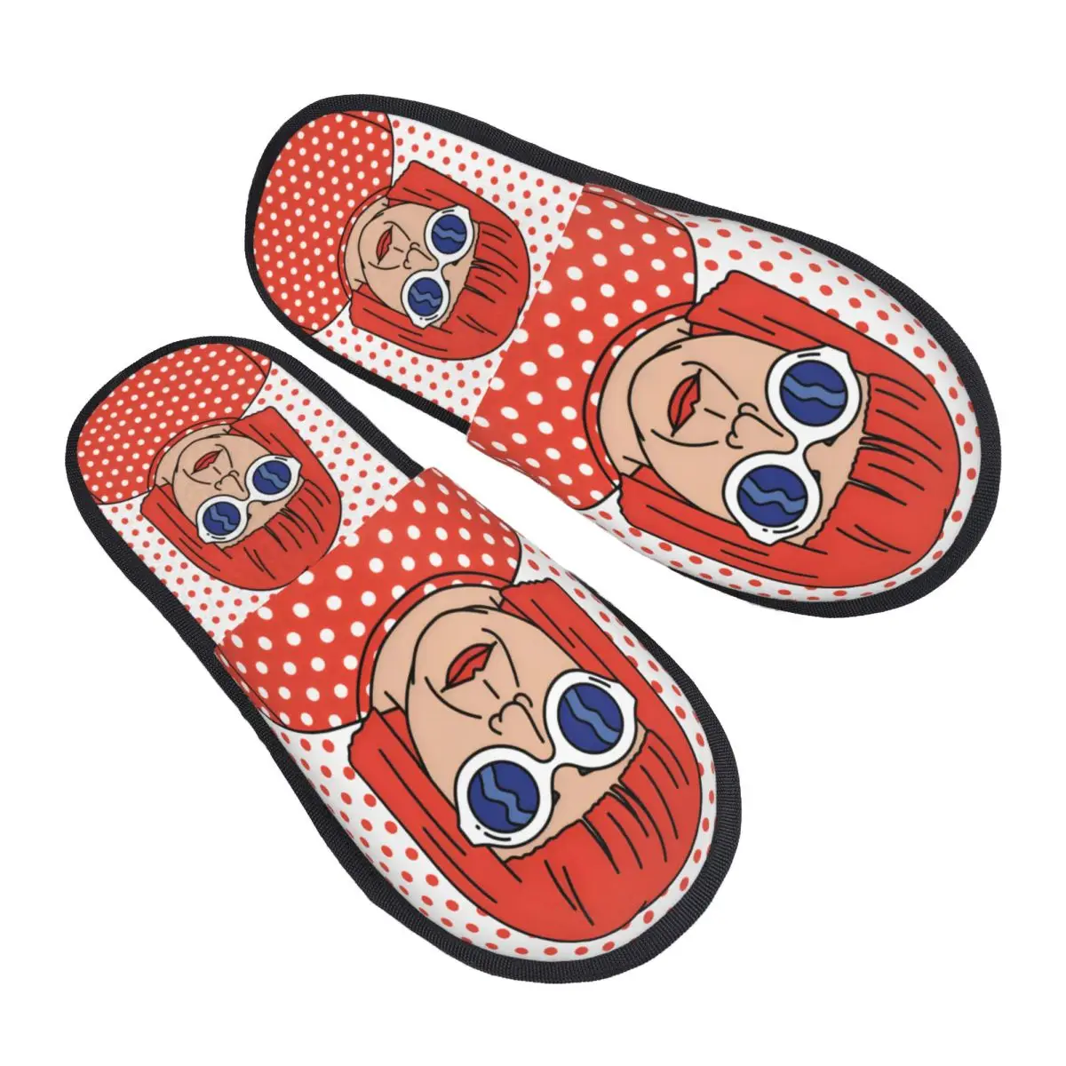 Custom Print Women K-Kusama Yayoi House Slippers Soft Warm Abstract Art Memory Foam Fluffy Slipper Indoor Outdoor Shoes
