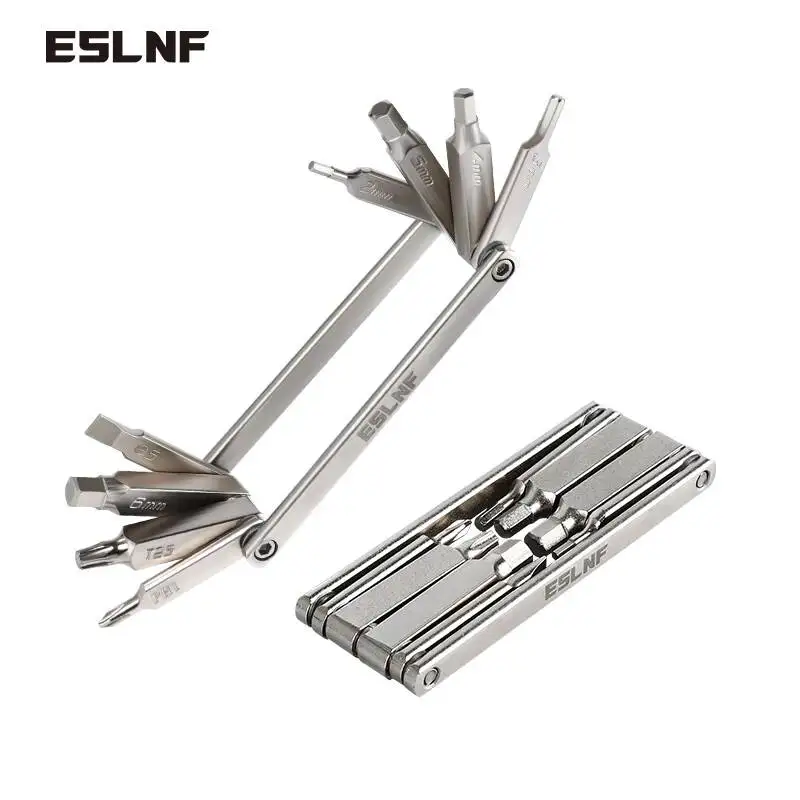 ESLNF 8 In 1 Set Portable CR-V Steel Bike Multifunction Kit Hex Wrench Bicycle Repair Tool