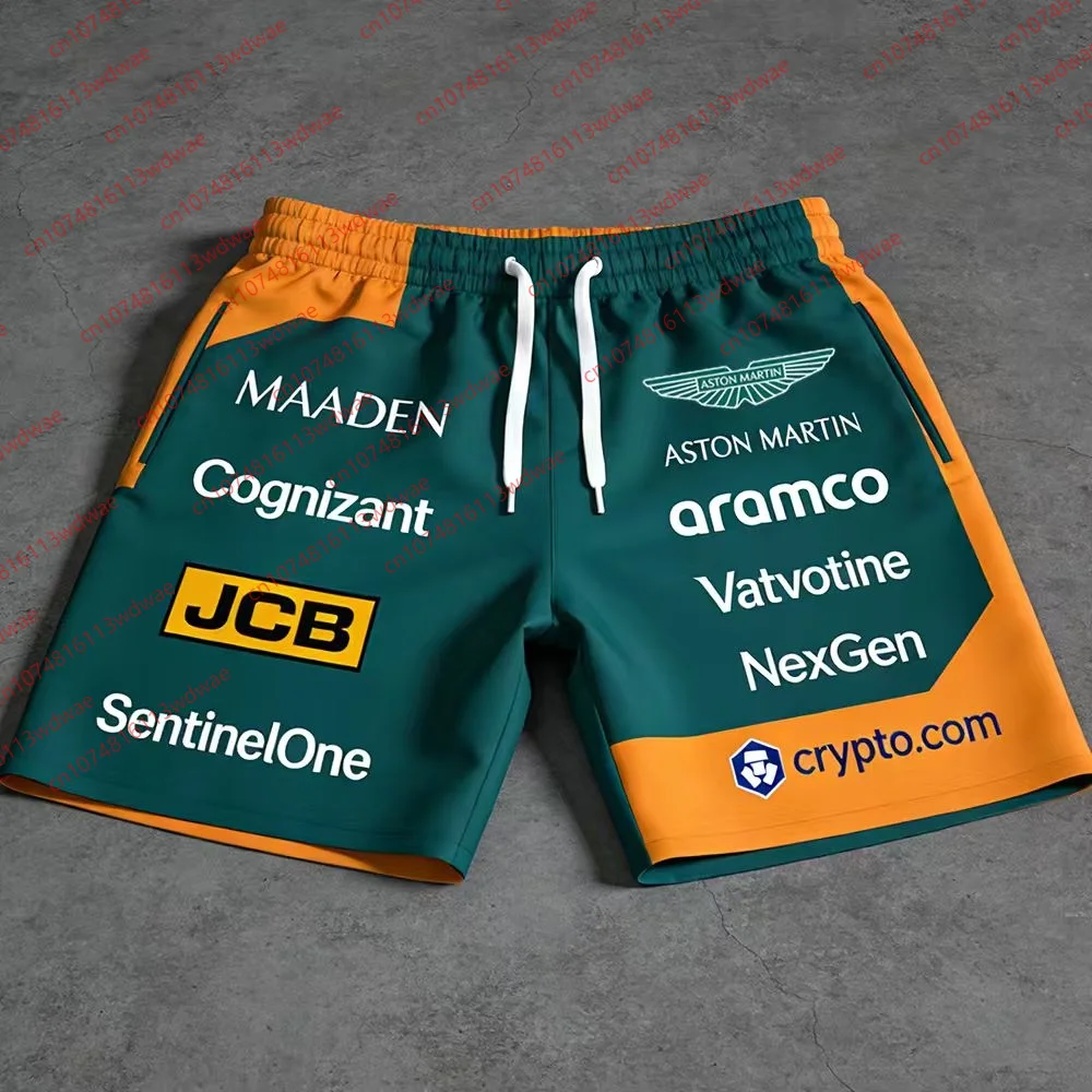 

2026 Aston Martin Team Beach Shorts Men Quick Dry Breathable Swim Trunks Summer Casual Board Shorts for Racing Beach Enthusiasts