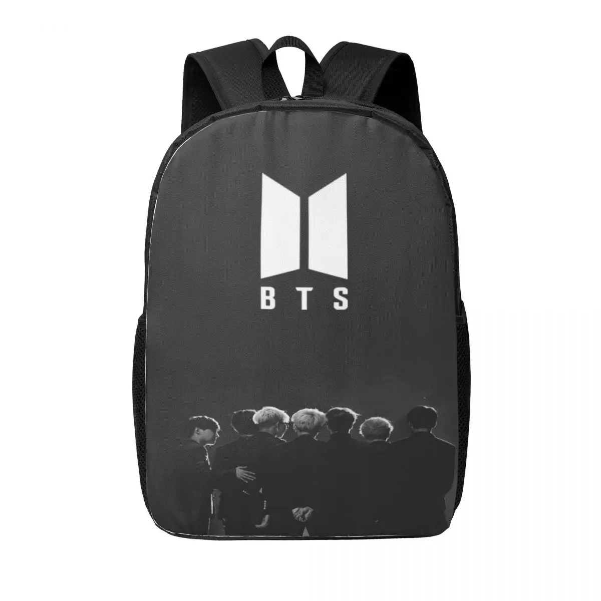 

17-Inch Simple Student Backpack Like Hot KPOP B-TS Lightweight and Spacious School Bag for Boys and Girls