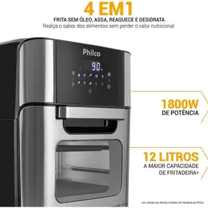 Elektrelbraten ohne Öl/Luft Frittier Philco - 220 V 12 Hauptverkäufe Elektrische Breitmaschine - №5