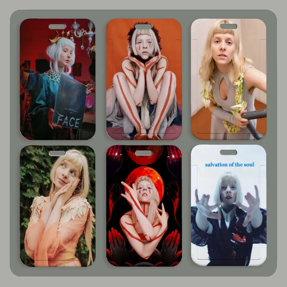 

Pop Singer A-AuroraS A-AksnesS ID Card Holder Neck Strap Pendant Door Badge Holder Lanyards Keychain Work Credential Case Gift