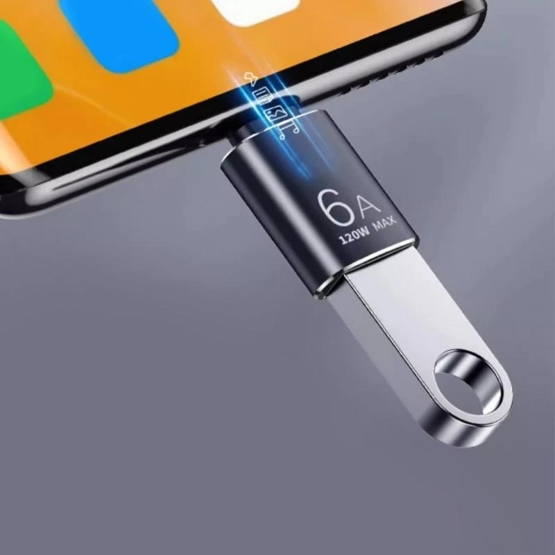 Адаптер-usb-к-типу-c-поддерживает-алюминиевую-быструю-зарядку-6-А-для-телефонов