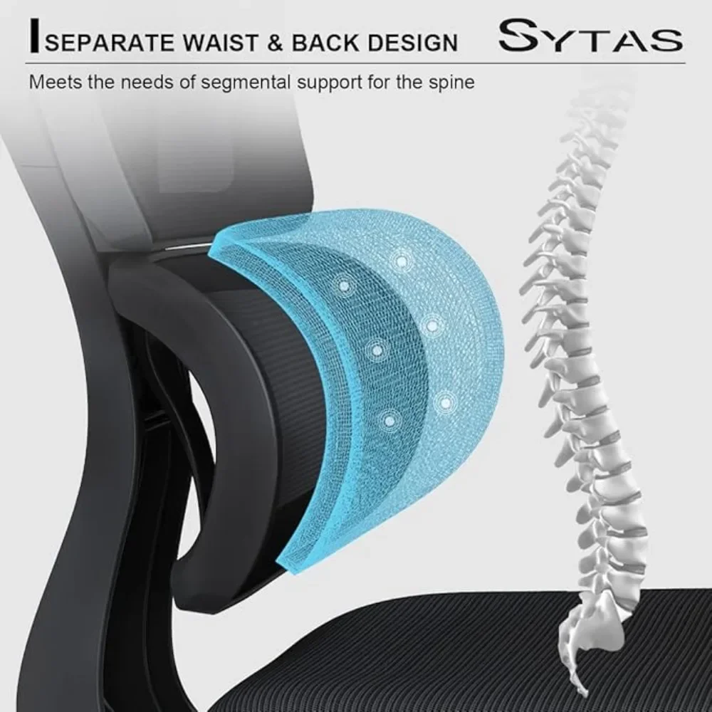 인체 공학적 컴퓨터 의자, 홈 오피스 의자, 요추 지지대, 3D 팔걸이 및 조절 가능한 머리 받침대, 높은 책상 의자