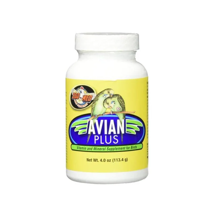 Zoo Med Avian Plus Vitamin and Mineral Bird Supplement, Enhanced Plumage 4 oz