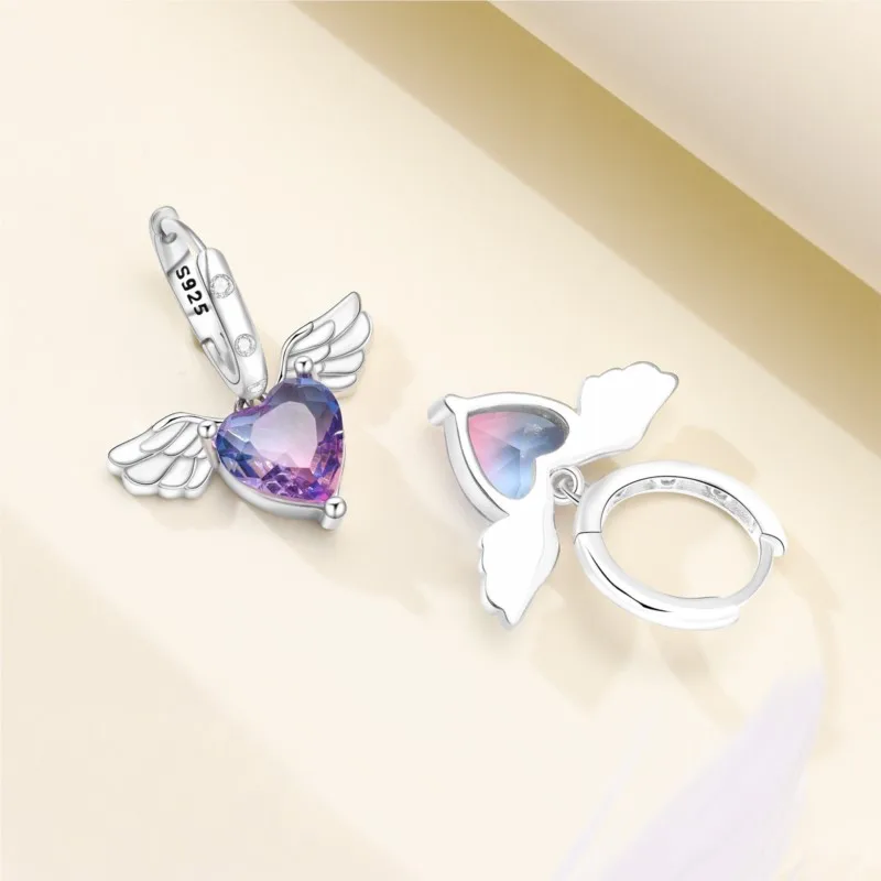 MISEFF New 925 Sterling Silver Heart Hoop Earrings Inlaid Zircon CZ Infinity Love Golden Earrings Wedding Gift Luxury Jewelry