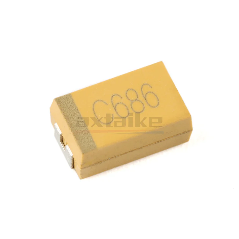 10 قطعة 68 فائق التوهج 6.3V 10V 16V 25V 686 686K ABC D E 3216 3528 6032 7343 10% SMD 686J 686A 686C 686E التنتالوم مكثف